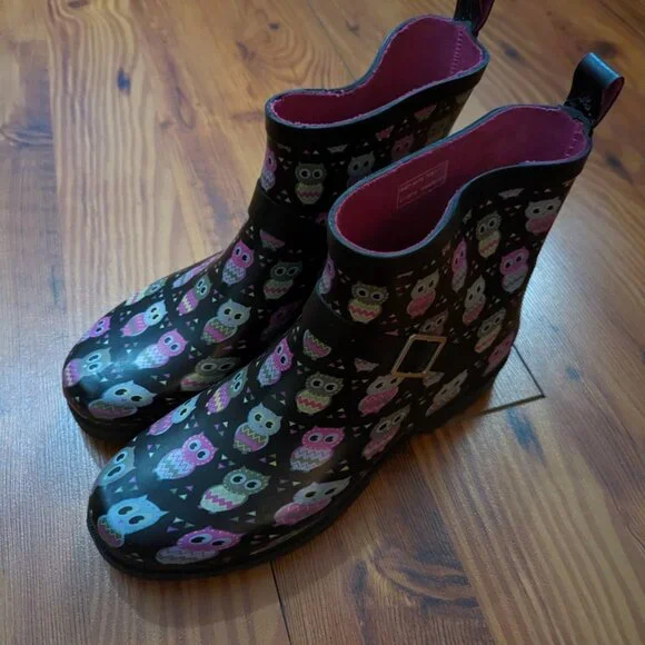 Brand New Capelli Rain Boots with Owls - Size 10 - Picture 2 of 4
